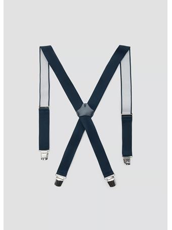 MANGO - Adjustable Elastic Straps with Leather Details NAVY