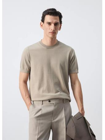 MANGO - 100% Cotton Fine Jersey T-shirt GREY