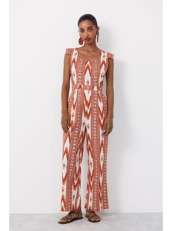 CORTEFIEL - Printed Jumpsuit RED PRINT