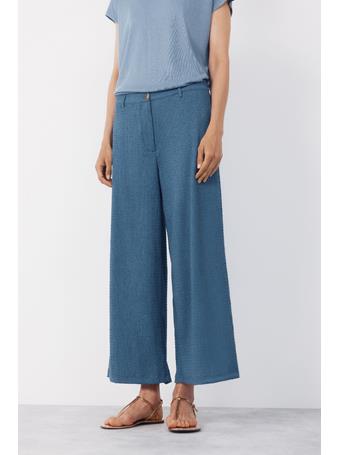 CORTEFIEL - Flowy Textured Pants MEDIUM BLUE