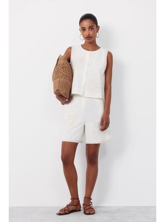 CORTEFIEL - Embroidered Top IVORY