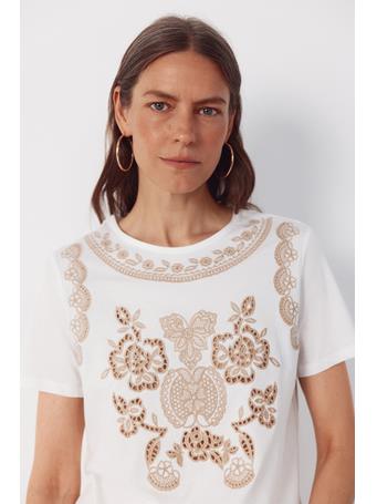 CORTEFIEL - Printed Tee WHITE PRINT