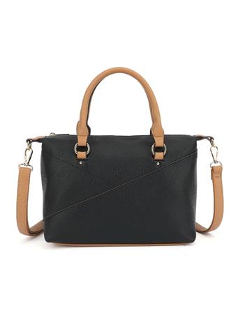 DS HANDBAGS - Double Handle Mid SizeTwo Tone BLACK-CAM
