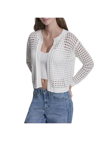 DKNY - Open Stitch Drop Shoulder Cardigan IVORY