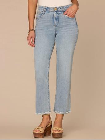 DEMOCRACY - "Ab"solution High Rise Reverse Fray Scallop Hem Itty Bitty Flare Jean Light Blue Vintage