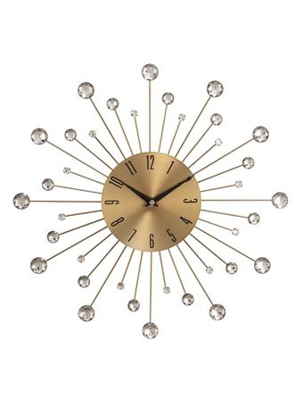 UMA - Gold Metal Starburst Decorative Wall Clock GOLD