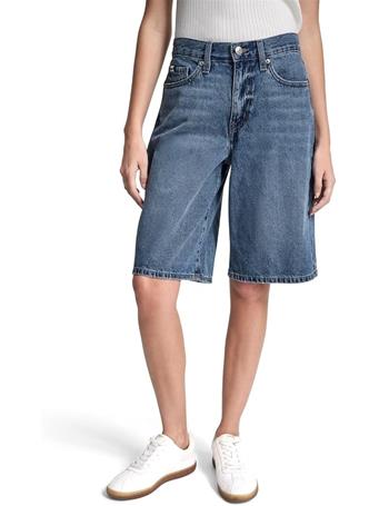 DKNY - High Rise Relaxed Cotton Denim Bermuda Shorts OED - CROWN STREET