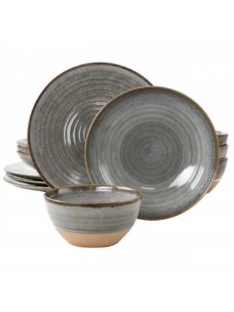GIBSON HOME - Dreamweaver Earthenware Dinnerware Set - 12-Piece Set BROWN