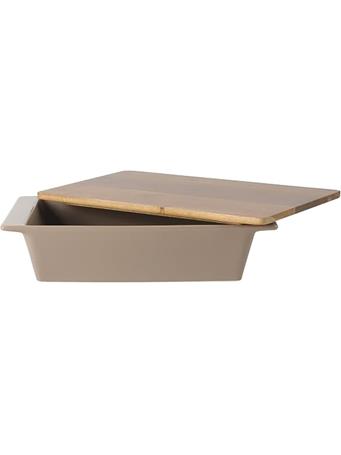 GIBSON OVERSEAS INC - 2.75-Quart 13.5" x 8.5" Stoneware Baking Dish TAUPE
