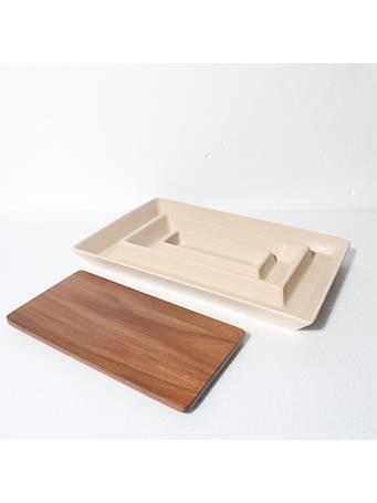 GIBSON HOMEWARES - Elite Gracious Dining Serving Tray TAUPE