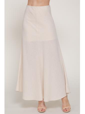 ACTIVE BASIC - Elastic Waist Detail Long Skirt BEIGE