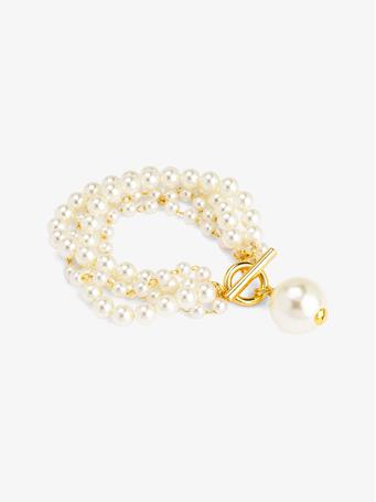 ZENZII - Multistrand Pearl Charm Toggle Bracelet PEARL