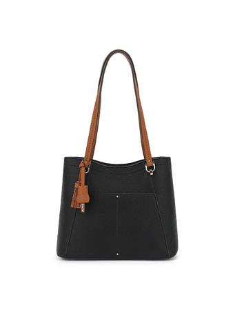 DS HANDBAGS - Tote with Front Slip Pocket and Handoff BLACK