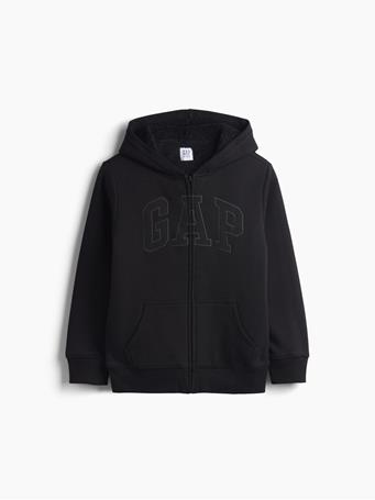 GAP - Kids Sherpa-Lined Zip Hoodie BLACK