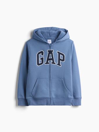 GAP - Kids Sherpa-Lined Zip Hoodie BAINBRIDGE BLUE