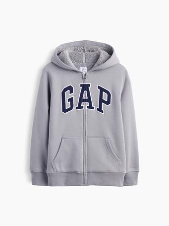 GAP - Kids Sherpa-Lined Zip Hoodie PILOT GREY