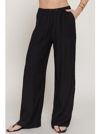 ACTIVE BASIC - Crinkle Woven Long Pants BLACK