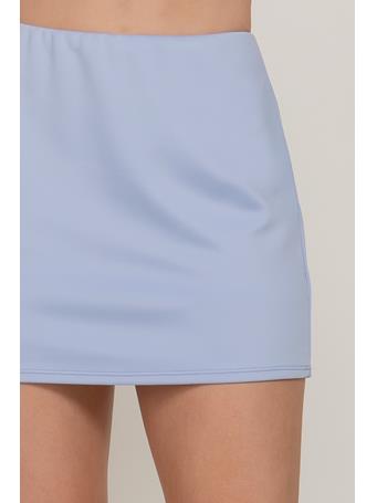 ACTIVE BASIC - Scuba Knit Mini Skirt with Inner Pants LIGHT BLUE