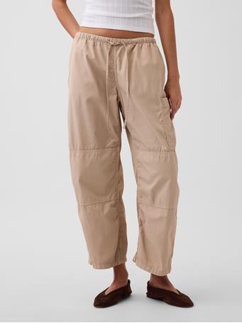 GAP - Mid Rise Twill Easy Barrel Utility Pants COBBLESTONE