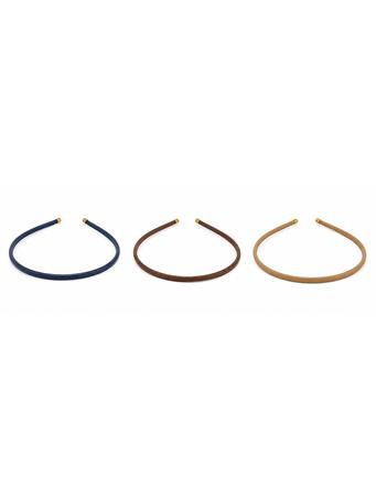 CARA ACCESSORIES - Set of 3 Thin Leather Headbands ASST