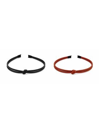 CARA ACCESSORIES - Set of 2 Knotted Leather Headbands ASST