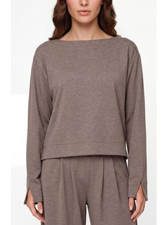 LIVERPOOL - Long Sleeve Boat Neck Top heathered taupe
