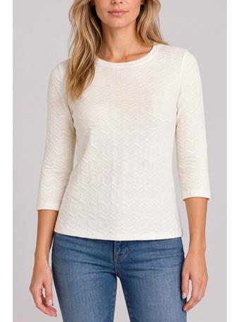 LIVERPOOL - 3/4 Sleeve Crew Neck Top frch vanilla