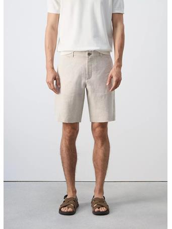 MANGO - Slim-fit 100% Linen Bermuda Shorts BEIGE