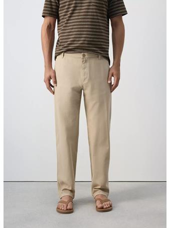 MANGO - Relaxed Fit Jeans In A Cotton-linen Blend BEIGE