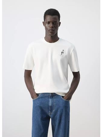 MANGO - 100% Cotton T-shirt With Embroidered Detail WHITE