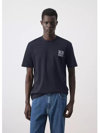 MANGO - 100% Cotton T-shirt With Patch Detail NAVY