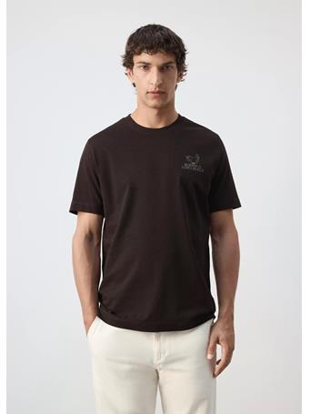 MANGO - Printed Cotton-blend T-shirt LT BROWN