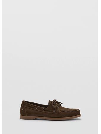 MANGO - Leather Nautical Shoes BROWN