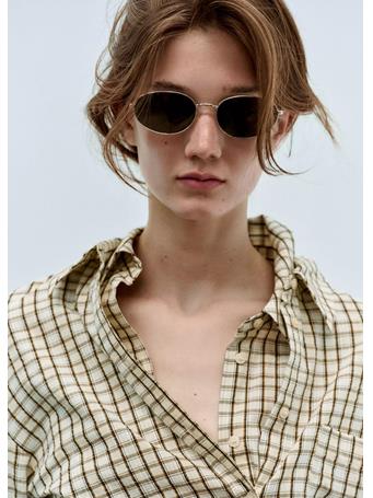 MANGO - Metallic Frame Sunglasses Gold