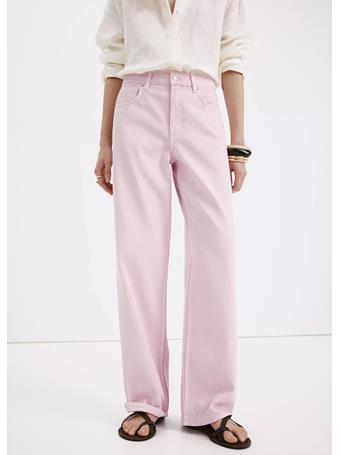 MANGO - Straight Low-waist Jeans Pink