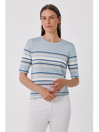 CORTEFIEL - Multicolored Striped Jersey MEDIUM BLUE