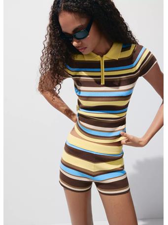 MANGO - Striped Rib Top Light/Pastel Yellow