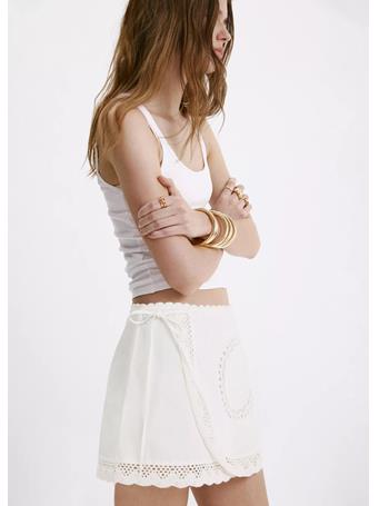 MANGO - Cotton Skirt With Broderie Anglaise Embroidery White