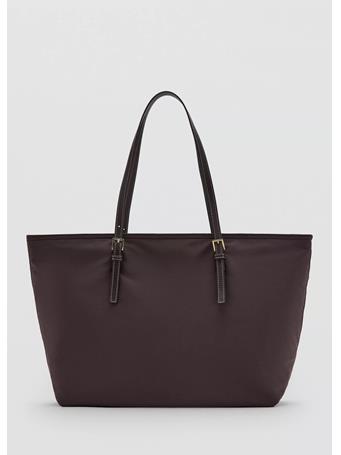 MANGO - Shopper Bag With Buckle Details Dark Brown