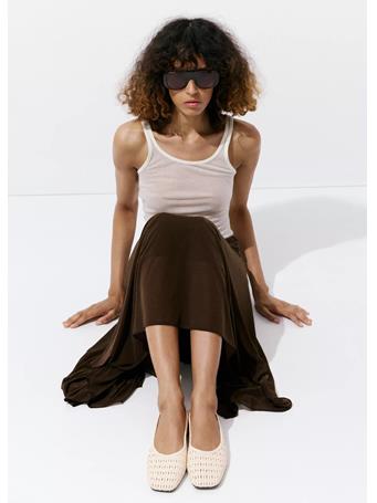 MANGO - Braided Backless Ballerina Flat White