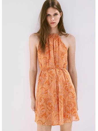 MANGO - Halter Paisley Dress Orange