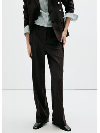 MANGO - Pinstripe Suit Trousers Brown