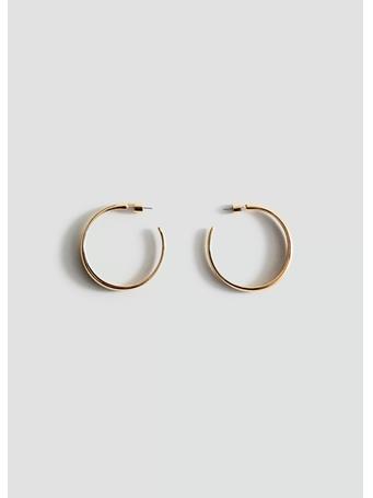 MANGO - Thin Hoop Earrings Gold