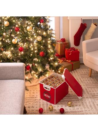 KENNEDY INTERNATIONAL - Simplify 60 -Compartment Red Cardboard Ornament Storage Box RED