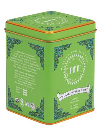 HARNEY & SONS - HT Tin - Organic Supreme Green Tea - 20 Sachets NO COLOUR