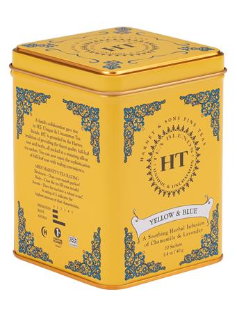 HARNEY & SONS - HT Tin - Yellow & Blue Tea - 20 Sachets NO COLOUR