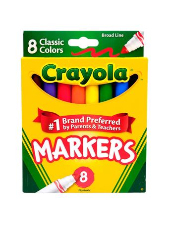 CRAYOLA - Broad Line Markers - Classic Colors - 8 Count NO COLOR