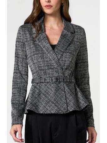 LIVERPOOL - Belted Peplum Blazer blk/mlt twd prt