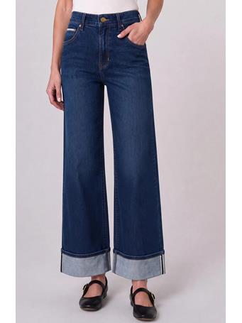 LIVERPOOL - Morgan High Rise Selvedge Cuffed Wide Leg cosmic dust