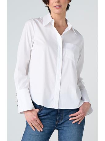 LIVERPOOL JEANS - Long Sleeve Button Front Woven Shirt wht